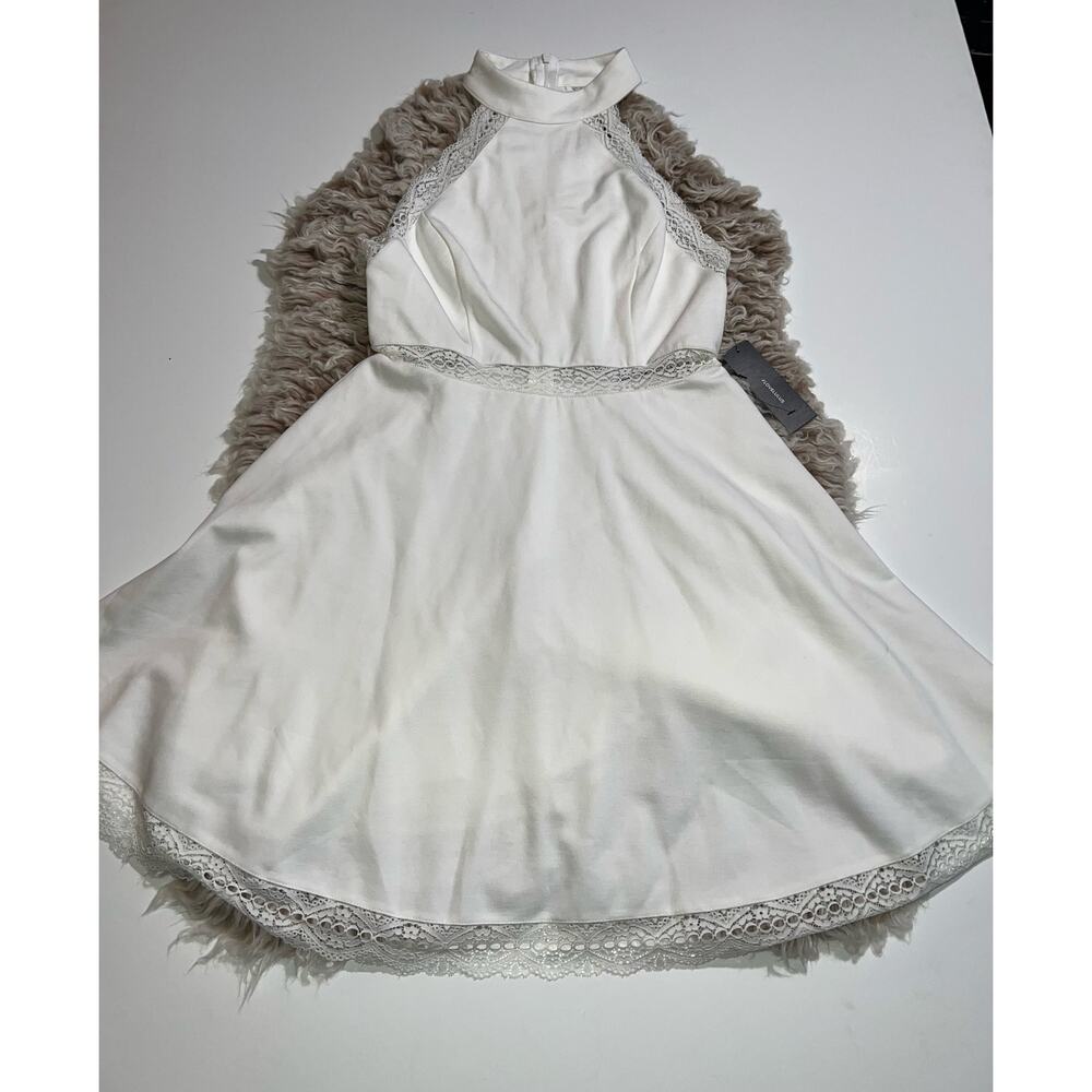 Lulus women’s New white halter reach out my hand skater dress - Picture 14 of 15